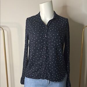 Bershka Blue Long Sleeve Button Down Shirt